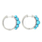 925 Sterling Silver Sleeping Beauty Turquoise Hoop Earrings