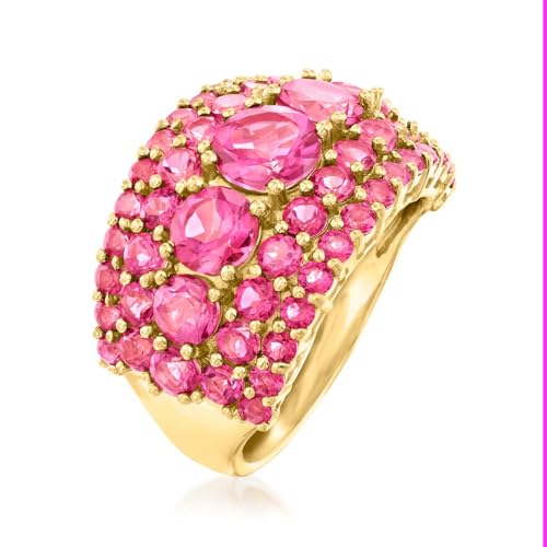 18k Yellow Gold Plated Over Sterling Silver Rhodolite Garnet Gemstone Classic Rings