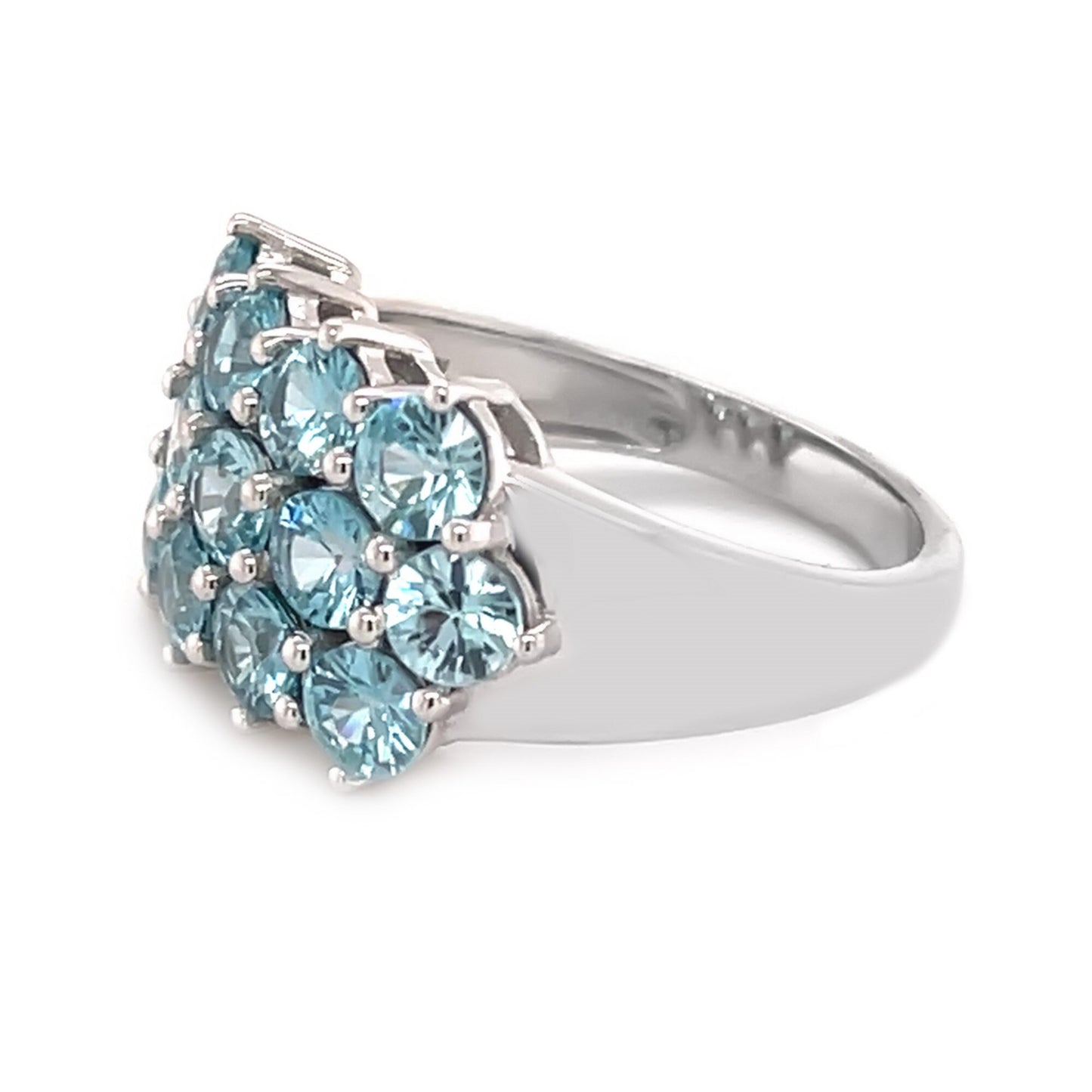 925 Sterling Silver Blue Zircon Ring