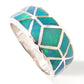 925 Sterling Silver Australian Boulder Opal Fancy Cut Gemstone Band Ring