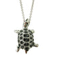 925 Sterling Silver Black Spinel Gemstone Turtle Tortoise Pendants