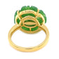 18k Yellow Gold Plated Over Sterling Silver Dyed Green Jade Gemstone Flower Ring