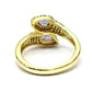 Sterling Silver Over Yellow Gold Plated Tanzanite & White Zircon Gemstone Bypass Rings