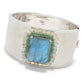 925 Sterling Silver Ethiopian Opal, Brazilian Emerald, Labradorite Gemstone Bangle