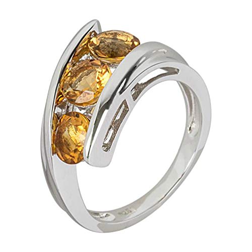 925 Sterling Silver Citrine Ring