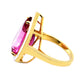 18K Yellow Gold Plated Over Sterling Silver Pink Topaz Gemstone Solitaire Boho Ring