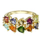 925 Sterling Silver Trillion Multi Gemstone Classic Ring