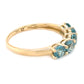 10K Yellow Gold Blue Zircon Gemstone 5-Stone Band Ring