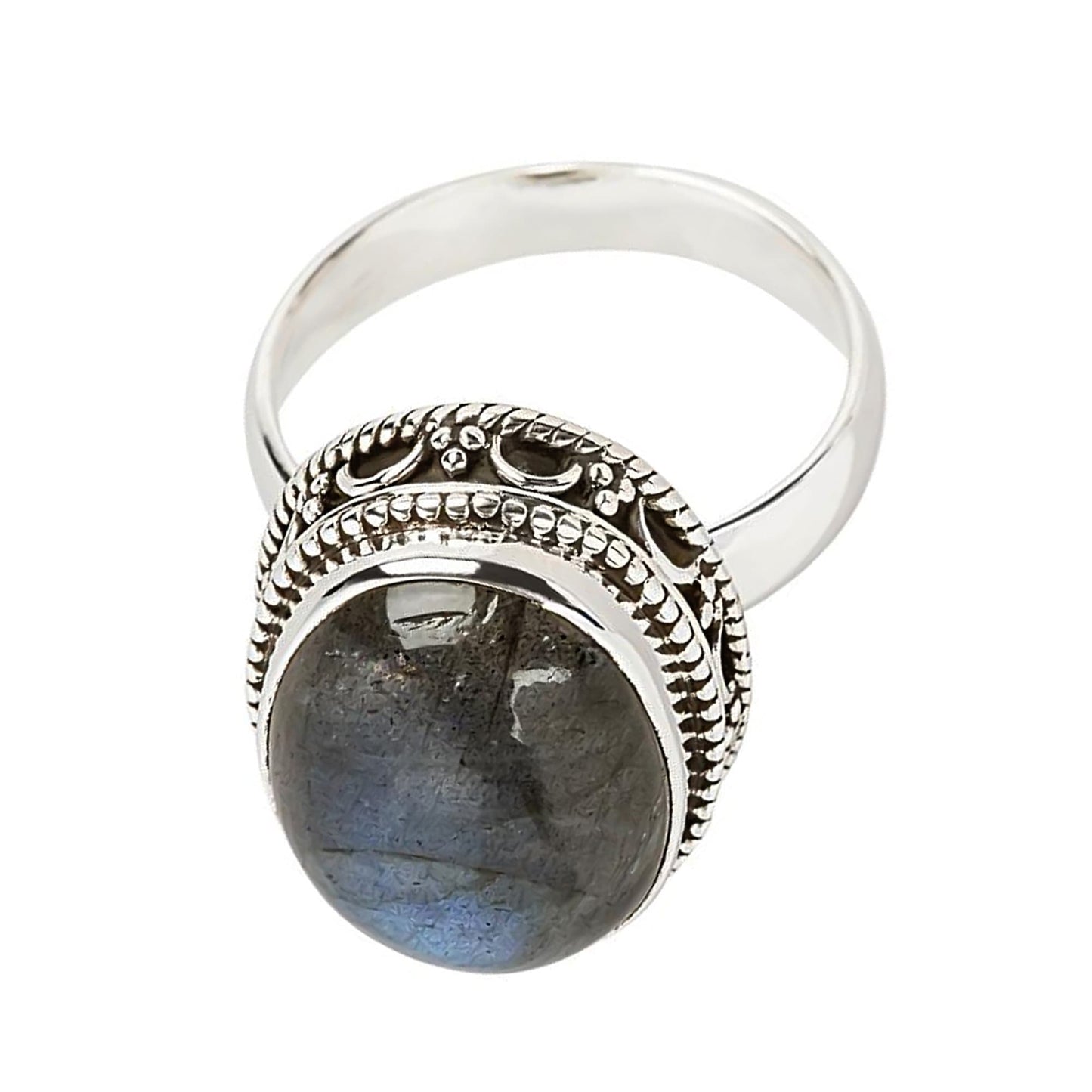 Natural Labradorite Gemstone Ring 925 Sterling Silver Ring Boho Ring For Women Solitaire Ring Fine Jewelry Gift For Her
