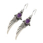 925 Sterling Silver African Amethyst Dangle And Drop Earrings