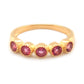 18k Yellow Gold Plated Over Sterling Silver Pink Topaz Gemstone Band Ring