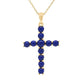 18k Yellow Gold Plating Over Sterling Silver, Lapis Lazuli Gemstone Cross Pendants