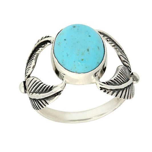 Natural Blue Mohave Turquoise Gemstone Ring 925 Sterling Silver Ring Boho Ring For Women Solitaire Ring Fine Jewelry Gift For Her