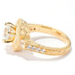 Pinctore 18K Yellow Gold Silver 2.77ctw White Natural Zircon Cocktail Ring, Size 7