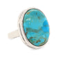 Sterling Silver Blue Mohave Turquoise Gemstone Solitaire Boho Ring