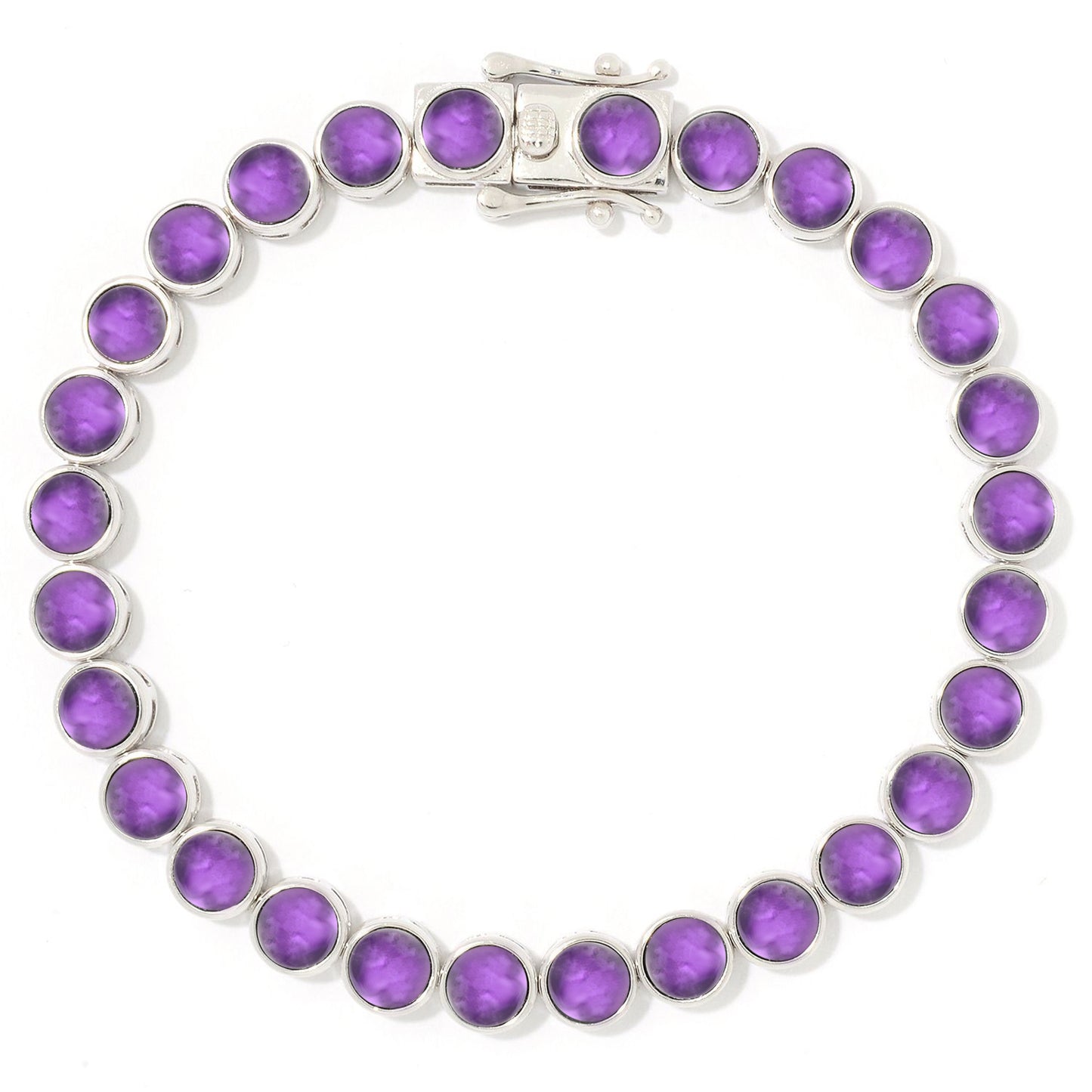 925 Sterling Silver African Amethyst Gemstone Tennis Bracelets