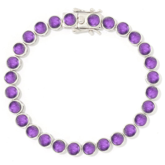 925 Sterling Silver African Amethyst Gemstone Tennis Bracelets