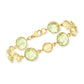 18k Yellow Gold Plated Over Sterling Silver Plated Green Amethyst And Lemon Quartz Gemstone Chain & Link Bracelets