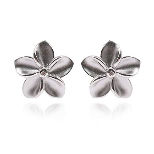 Sterling Silver Diamond (0.01 cttw HI Color, I1-I2 Clarity) Flower Stud Earring