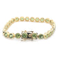 18K Yellow Gold Over Sterling Silver Peridot, Red Garnet And Ethiopian Opal Tennis Bracelets