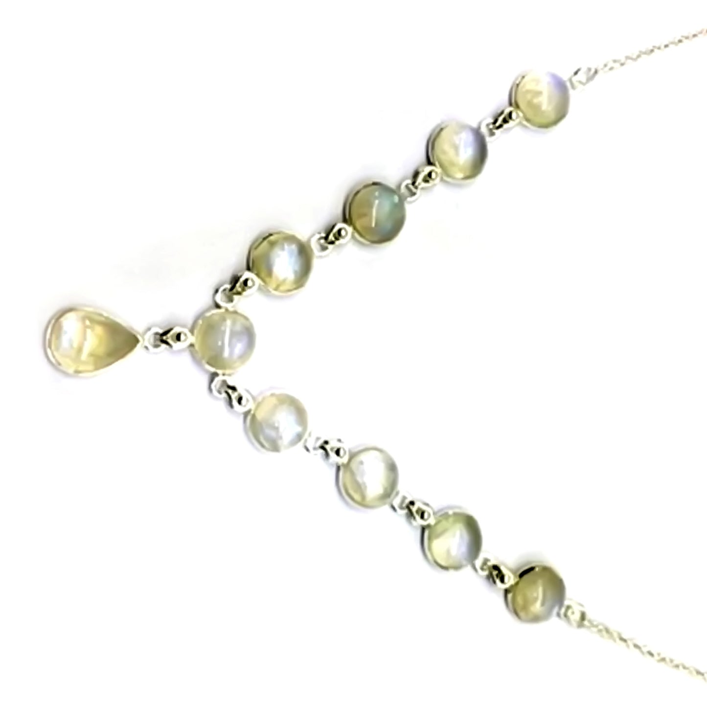 925 Sterling Silver Rainbow Moonstone Necklace