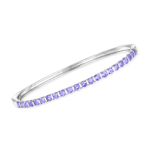 Sterling Silver Tanzanite, Amethyst, Blue Topaz Gemstone Bangle For Women's And Girls