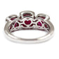 925 Sterling Silver Glass Filled Ruby 3-Stone Ring