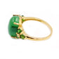 18k Yellow Gold Plated Over Sterling Silver, Dyed Green Jade And Chrome Diopside Gemstone Cocktail Rings