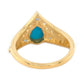 Yellow Gold Plated Over Sterling Silver Sleeping Beauty Turquoise And Ceylon Blue Sapphire Gemstone Band Ring