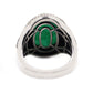 14KT Gold And Silver Mix Green Jade Gemstone Solitaire Rings