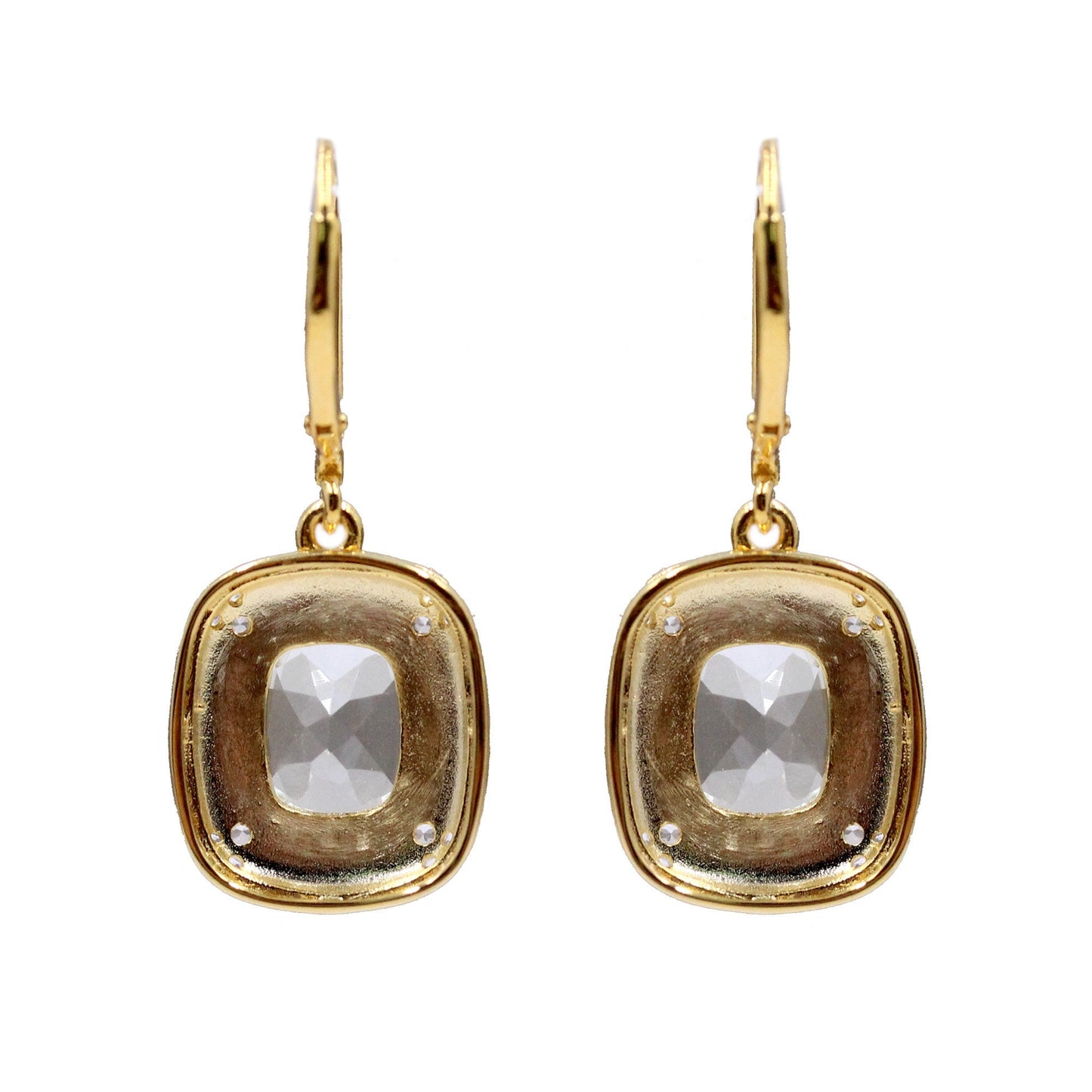 Natural Green Amethyst Gemstone Earring, 925 Sterling Silver Over Gold Plated Dangle Earrings, Enamel Filled Earring, Gift For Her