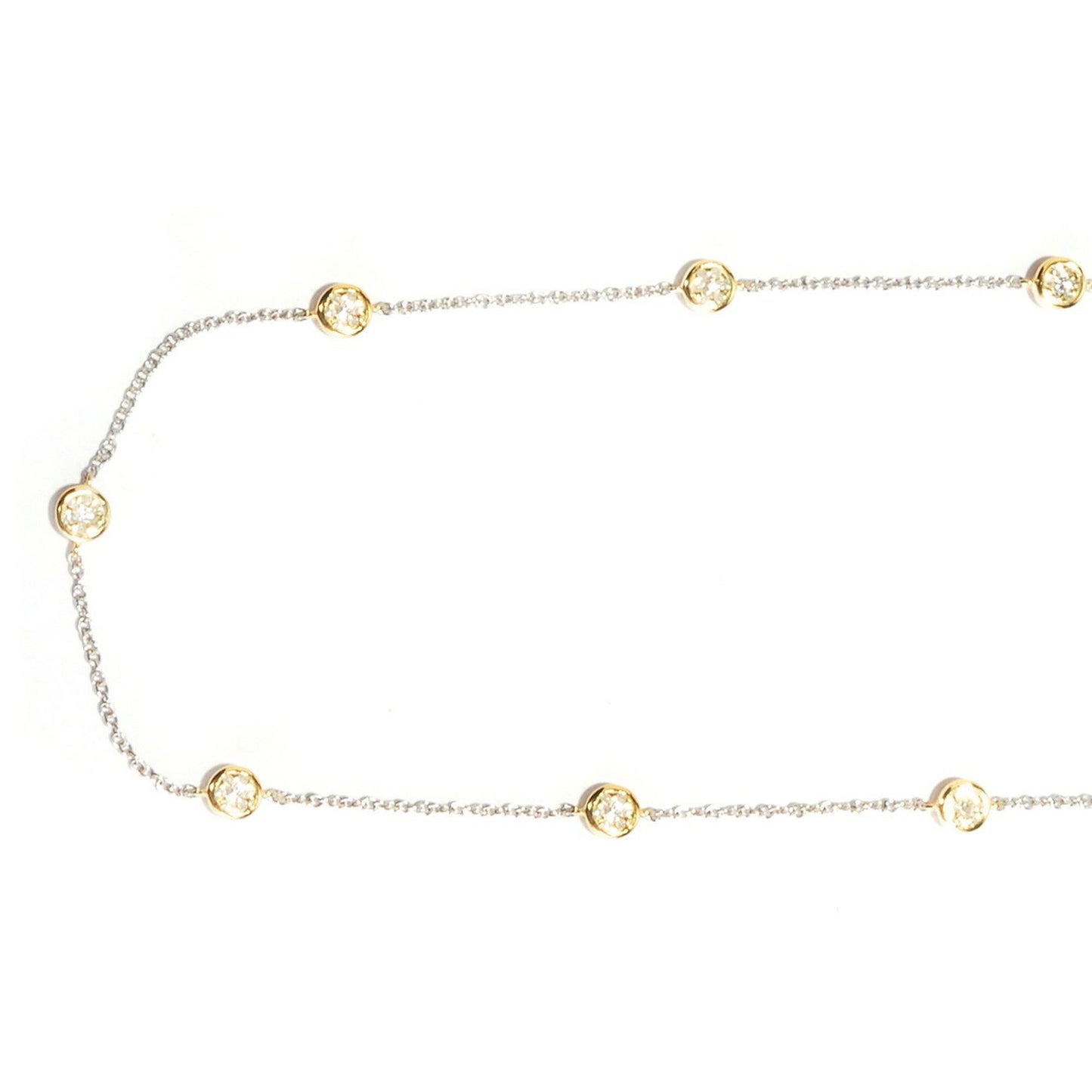 Yellow Gold Over Silver 1.01Ctw Diamond Chain Necklace 24.00"L