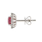 14Kt White Gold 1.3 Ctw Pink Tourmaline And White Zircon Stud Earrings