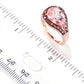 Pinctore Sterling Silver 2.8ctw Peach Morganite & Shades of Zircon Ring Sz 7