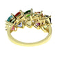 925 Sterling Silver Trillion Multi Gemstone Classic Ring