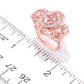 14K Rose Vermeil 2.39ctw Oval Morganite & White Zircon Scrollwork Ring US5