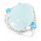 Rhodium Over Sterling Silver 8.1Ctw Milky Aquamarine Gemstone Rings