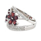 925 Sterling Silver Red Garnet And Created White Sapphire Rings