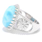 925 Sterling Silver Larimar Gemstone Solitaire Ring