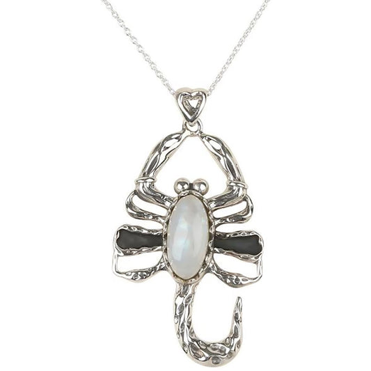 Rainbow Moonstone Gemstone Pendant, 925 Sterling Silver Pendant Scorpion Pendant, Fine Jewelry, Gift For Her