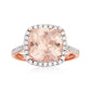 14kt Rose Gold Morganite and Diamond Gemstone Solitaire Ring