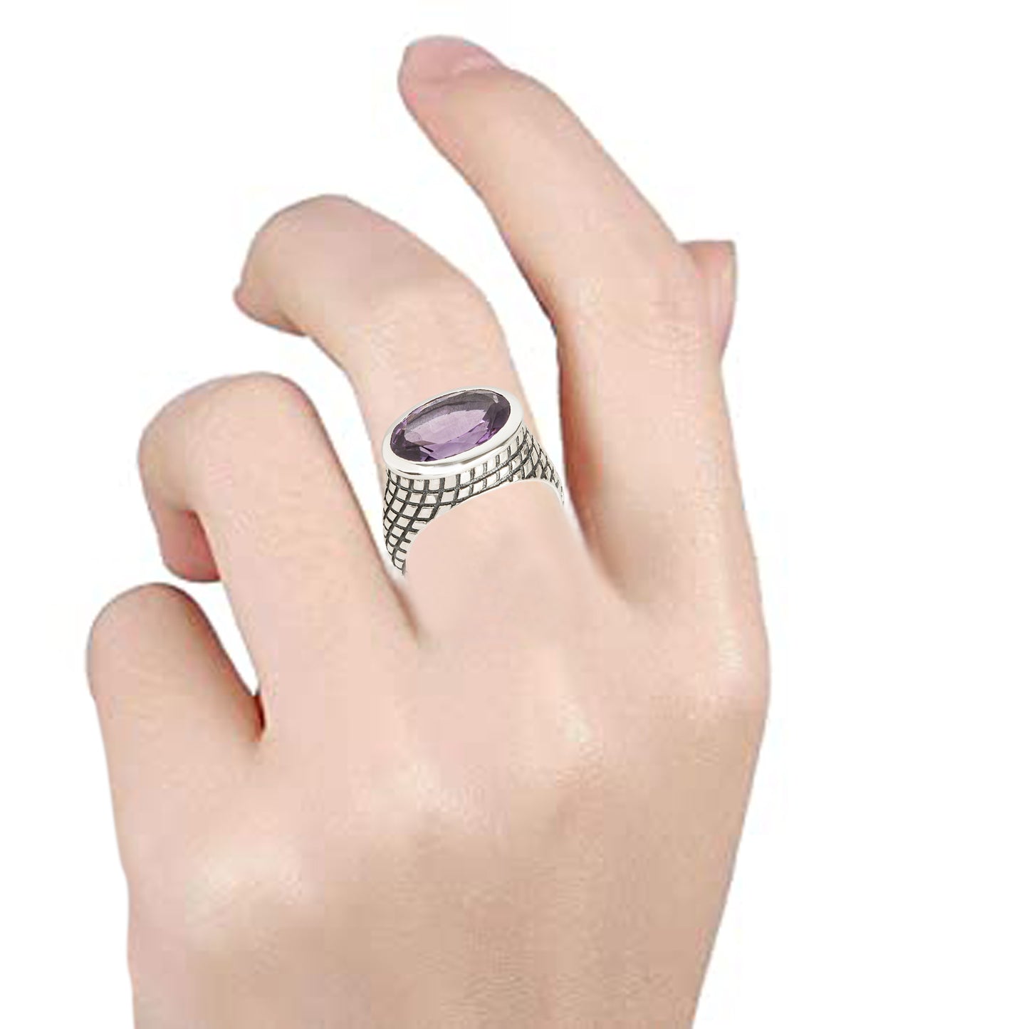 925 Sterling Silver Brazilian Amethyst Ring