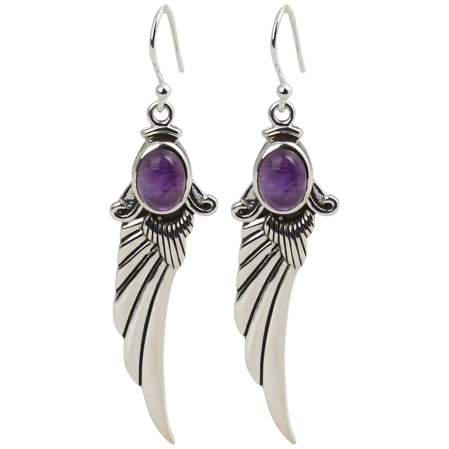 925 Sterling Silver African Amethyst Dangle Earring