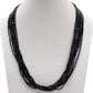 Natural Black Spinel Gemstone Round Beads Necklace, 9 Lines Black Spinel Faceted Round Beads Necklace