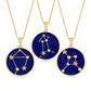 18k Yellow Gold Plating Over Sterling Silver, Zodiac Sign Necklace-Pendants