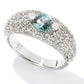 Pinctore Rhodium Over Sterling Silver 3.11ct Blue Zircon Solitaire Rings