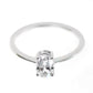 925 Sterling Silver White Topaz Gemstone Solitaire Ring