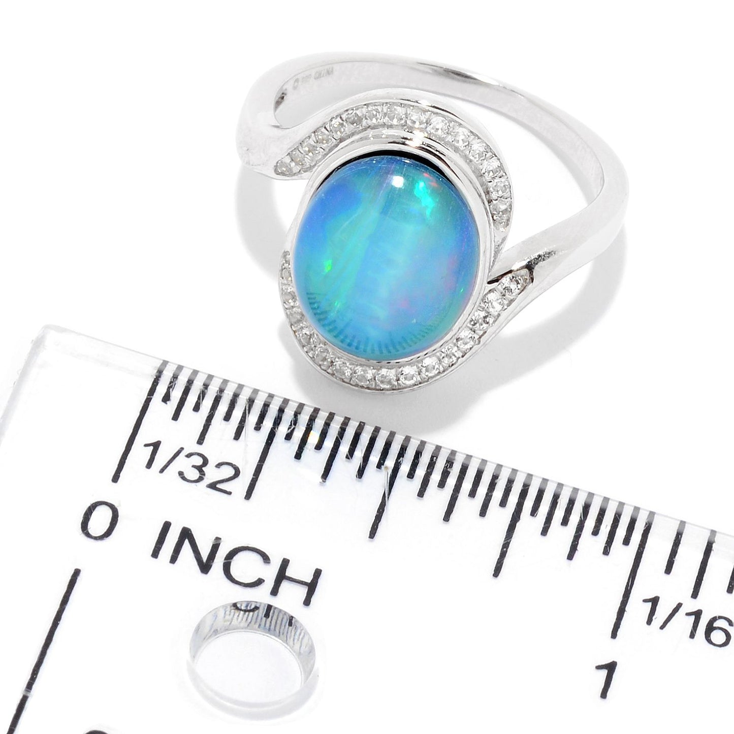 925 Sterling Silver Ethiopian Opal Doublet Ring