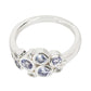 Sterling Silver Tanzanite & White Zircon Gemstone Classic Ring For Womens