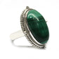 Sterling Silver Malachite Gemstone Ring Solitaire Boho Ring For Women's